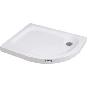 Resim Asimetrik Flat Duş Teknesi | Sanacryl - 90x100 / Beyaz / Düz 