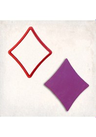 Resim İskambil Karo Kurabiye Kalıbı Şekillendirici Kopat KIrmızı 