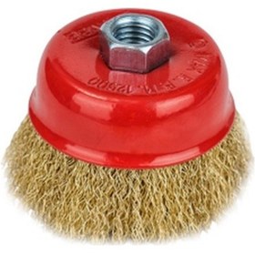 Resim Çanak Fırça Dalgalı Sarı Telli Vidalı 65mm 