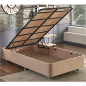 Resim Nironyatak Niron Ela Baza -120X200 Cm Tek Kişilik Sandıklı Sütlü Kahve Kumaş 