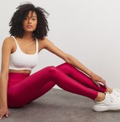 Resim MRS.MODA Bordo Belden Toparlayıcı Parlak Disco Tayt 