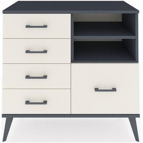 Resim Hyperion Şifonyer 2 Raflı 5 Çekmeceli 88x44x80 Antrasit-antrasit/aytaşı Antrasit/aytaşı 