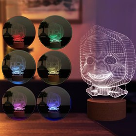 Resim BY-LAMP Maşa Led Masa Lambası Ahşap Taban 7 Farklı Işık Renkli Çocuk Odası Hediye Dekoratif Aydınlatma 
