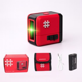 Resim Badem10 15m Menzilli Mini Çapraz Çizgi Lazer Yeşil Işın Otomatik Kendini Düzleme Bataryalı USB Şarjlı 