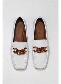 Resim BUENO Shoes Beyaz Deri Kadın Loafer 01td1702 