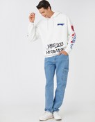 Resim Baskılı Kapşonlu Oversize Sweatshirt Şardonlu 