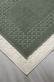 Resim Biscay Bathmat Olive - 2 Adet 50x75 cm Ayak Havlusu - Yeşil - Krem 