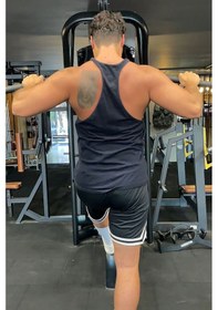 Resim High Squat Gym Fitness Tank Top Sporcu Atleti 