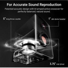 Resim Edifier Mr5 Tri-amped Powered Stüdyo Monitör Hoparlörü 110w Rms - Beyaz 