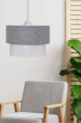 Resim Emg DesiGn E27 Kumaş Başlık Modern Gri Beyaz Pasta Avize 51-60 cm Kumaş Gri 1 Modern 30 Salon / Oturma Odası 