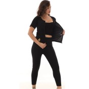 Resim Sauna Suit Incelme Spor Kıyafeti Tayt ve Fermuarlı Takım 