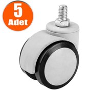 Resim Vidalı Döner Koltuk Tekeri 50 Mm Gri Siyah 30 Kg 5 Adet N11.25168 Diğer