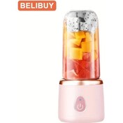 Resim Meridiangoods Pembe Belıbuy Taşınabilir Usb Şarjlı Smoothie Kokteyl Blender 