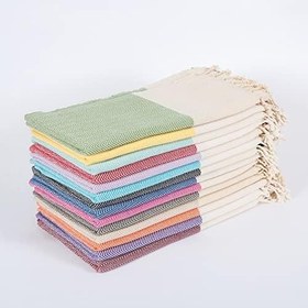 Resim Kyver Balıksırtı Desenli%100 Pamuk Plaj, Hamam Peştamal, Banyo, Misafir, Havuz, Spa Havlusu 90x190 Cm Turkuaz 