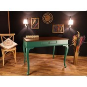 Resim Wooding-Mobilya Wooding 120 Cm Çekmeceli Masif Yeşil Ceviz Çalışma Masası 