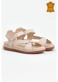 Resim Venüs 202064y Hakiki Deri Anatomik Kadın Sandalet Bej Ç Bej 