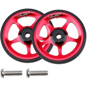 Resim Kosona Alüminyum Cnc Hafif Bisiklet Kolay Tekerlekleri - 60mm, 22g/adet, Ball Bearing, Sağlam Ve Süratli Kayma, Kırmızı 1 Çift 