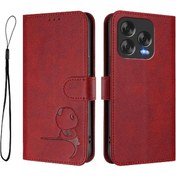 Resim Zte Blade V70 Vita İçin Telefon Kılıfı Rfıd Engelleme Pu Deri Kartlık Yuvaları Destek Standlı Çevirme Kapaklı Mıknatıslı 