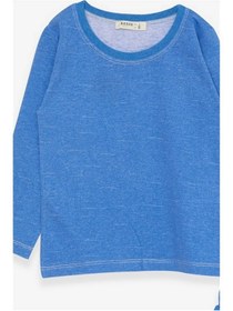Resim Erkek Bebek Pijama Takımı Düz Renk Mavi Soft (9 AY-2 YAŞ) 