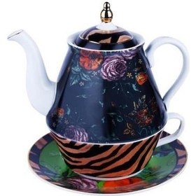 Resim Star Dekor Luckyart Julıet Bone Tek Kişilik Demlik& Fincan Mor 