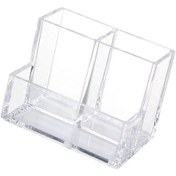 Resim Ganzhoushop Şeffaf Akrilik Kalemlik 3 Bölmeli Büyük Kapasiteli Öğrenciler Masaüstü Depolama Düzenleyicisi Kırtasiye İçin 