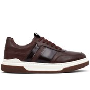 Resim Derimod Erkek Kahverengi Bağcıklı Deri Sneaker,Kışlık Spor Ayakkabı 25WFD685418 