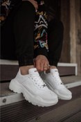 Resim KN Fashion Mp-n75 Bt Bağcıklı Ortopedik Yüksek/kalın Taban Erkek Sneaker Beyaz 