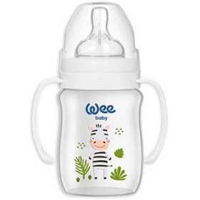 Resim Wee Baby Safari Geniş Ağızlı Kulplu PP Biberon 0-6 Ay 250 ml 