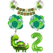 Resim 2 Yaş Dinazor Temalı Doğum Günü Seti Tüm Yaşlar 