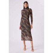 Resim Fever Leopar Desenli Tül Kadın Elbise 342116009 (342116009) 