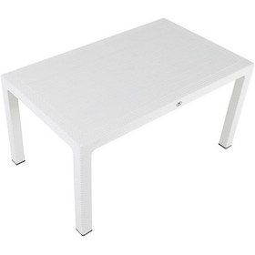 Resim Depootoptan Mandella 90X150 Elit Rattan Masa Beyaz 