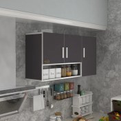 Resim Kenzlife hazır mutfak mirena22 gri 060*120*22 mutfak banyo dolabı kapaklı raflı 