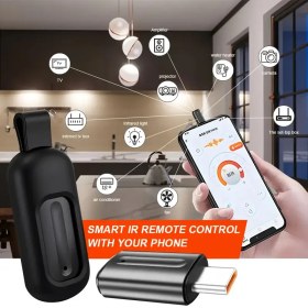 Resim Akıllı IR Uzaktan Kumanda Telefonunuzla Birlikte - Klima, TV, Projektör ve Daha Fazlası İçin Evrensel Kablosuz Uzaktan Kumanda - Pil Gerektirmez, Tak ve Kullan, Akıllı Ev Otomasyonu | Modern Uzaktan Kumanda | USB Güçlü Uzaktan Kumanda 