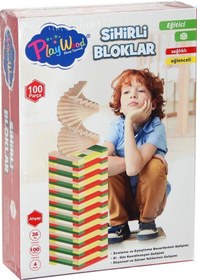 Resim Ony-358 Ahşap 100 Parça Sihirli Bloklar 