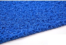 Resim COLOURMAT Kaydırmaz Kaymaz Yolluk Karmaşık Halı Kıvırcık Paspas 1m X 2m (MAVİ) 
