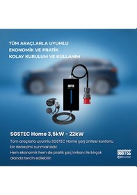 Resim SGSTEC Home 22 KW 10Metre Kablolu Elektrikli Araç Şarj Cihazı 
