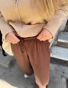 Resim Beli Lastikli Saten Pantolon - M 