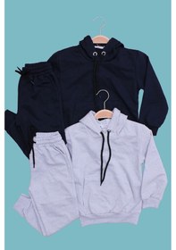 Resim Fyk Kids 2'li Düz Eşofman Takımı Unisex Lacivert - Gri 