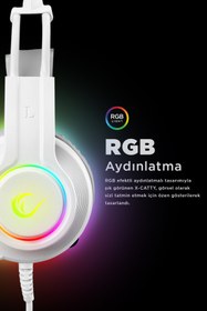 Resim Rampage Rm-k91 X-catty Usb 7.1 Rgb Pembe Kulak Üstü Oyuncu Kulaklığı 