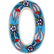 Resim Yılmazel Seramik Lale Desende Kapı Numarası Mavi 0 