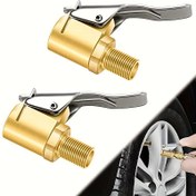 Resim 1 adet Hızlı-İlmez Memeli ile Araba Hava Pompası Bağlantısı - Kolay ve Hızlı Lastik Basıncı Ayarlaması için Dayanıklı Metal Lastik Şişirme Aracı, Çoğu Araçla Uyumlu, Lastik Şişirici, Araç Bakımı, Şık Metalik Kaplama, Güçlü Yapı 