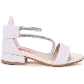 Resim Kiko Kids Yada Kum Simli Kız Bebek 2 Cm Topuklu Sandalet Abiye Ayakkabı Sedef Sedef 