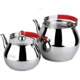 Resim Oms 8031 Üstten Kulplu Xl Çaydanlık Renk Pembe Gri 