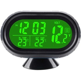 Resim Techmaster Araba Araç Oto Çok Fonksiyonlu Termometre Saat Voltmetre Vst7009 
