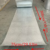 Resim 1 Rulo Ekstra Geniş Isı Yalınım Filmi - Ağır Hizmet Tipi Çift Taraflı İzoleli Alüminyum Folyo, 118" Uzunluk x 29.5cm En, Plastik Kabarcık Katman & Şeffaf Renkli 750ml/29.53in Boyutları, 300mm Kalite Malzemesi 