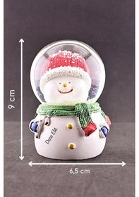 Resim Dekoratif Sevgiliye Yılbaşı Hediyesi 2023 Noel Kardan Adam Orta Boy Işıklı Kar Küresi 9 Cm Kar Küresi 