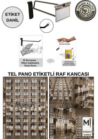 Resim 25 Adet 20 Cm Etiketli Siyah Tel Pano Kancası - Koruma Kauçuklu - Ekstra Güçlü - Raf Askısı 