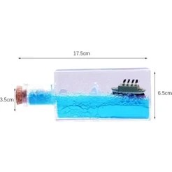 Resim Batmayan Gemi Şişe Akvaryum 