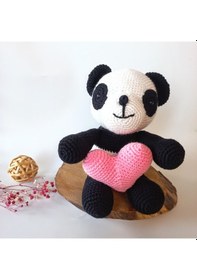 Resim Atölye Bigi Panda Pako ve Kalp BB6N Amigurumi Oyuncak 