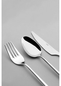 Resim Nehir Gloria 84 Parça Çatal Kaşık Bıçak Seti Takımı 12 Kişilik Paslanmaz Çelik Gri 